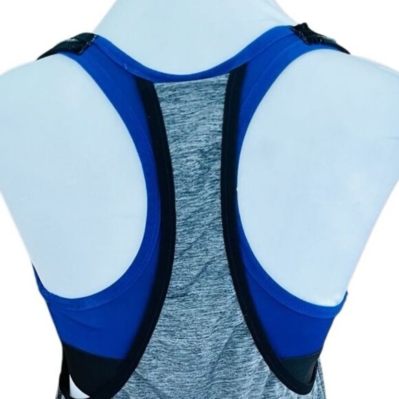 Nike DriFit gray tank top with attached blue sports bra size Small. - Picture 4 of 7
